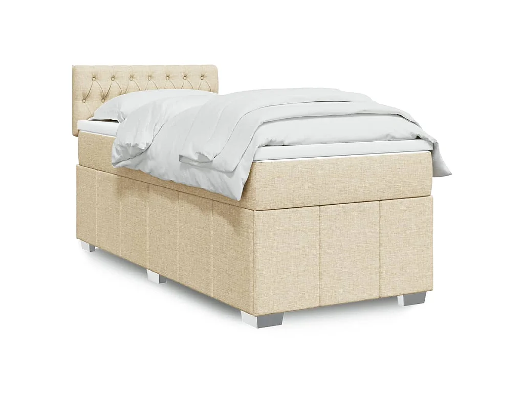 Giroletto a Molle con Materasso Crema 90x200 cm inTessuto