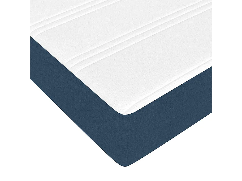 Estructura de cama otomana con colchón tela azul 180x200cm