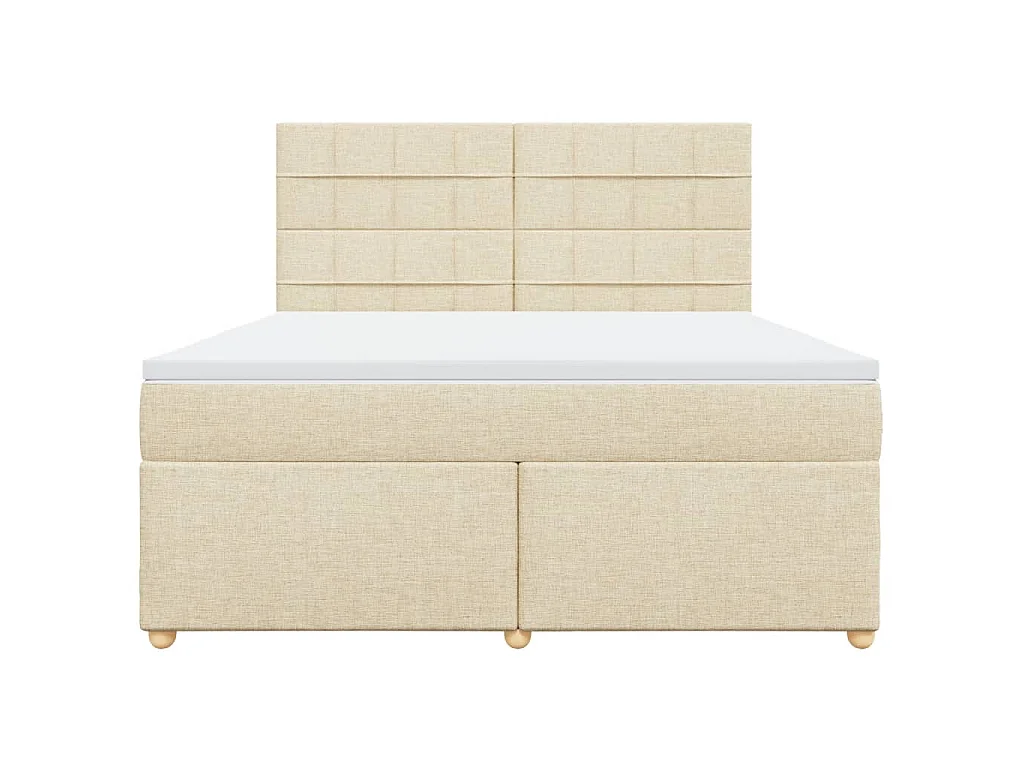 Sommier à lattes de lit avec matelas Crème 180x200 cm Tissu