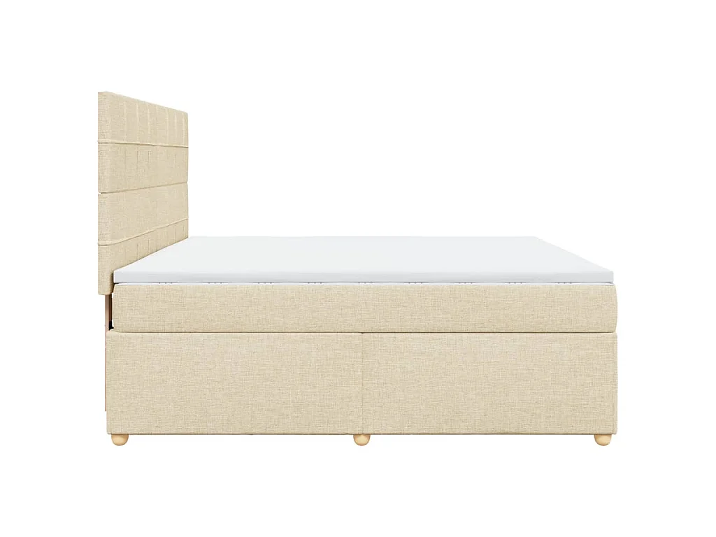 Sommier à lattes de lit avec matelas Crème 180x200 cm Tissu