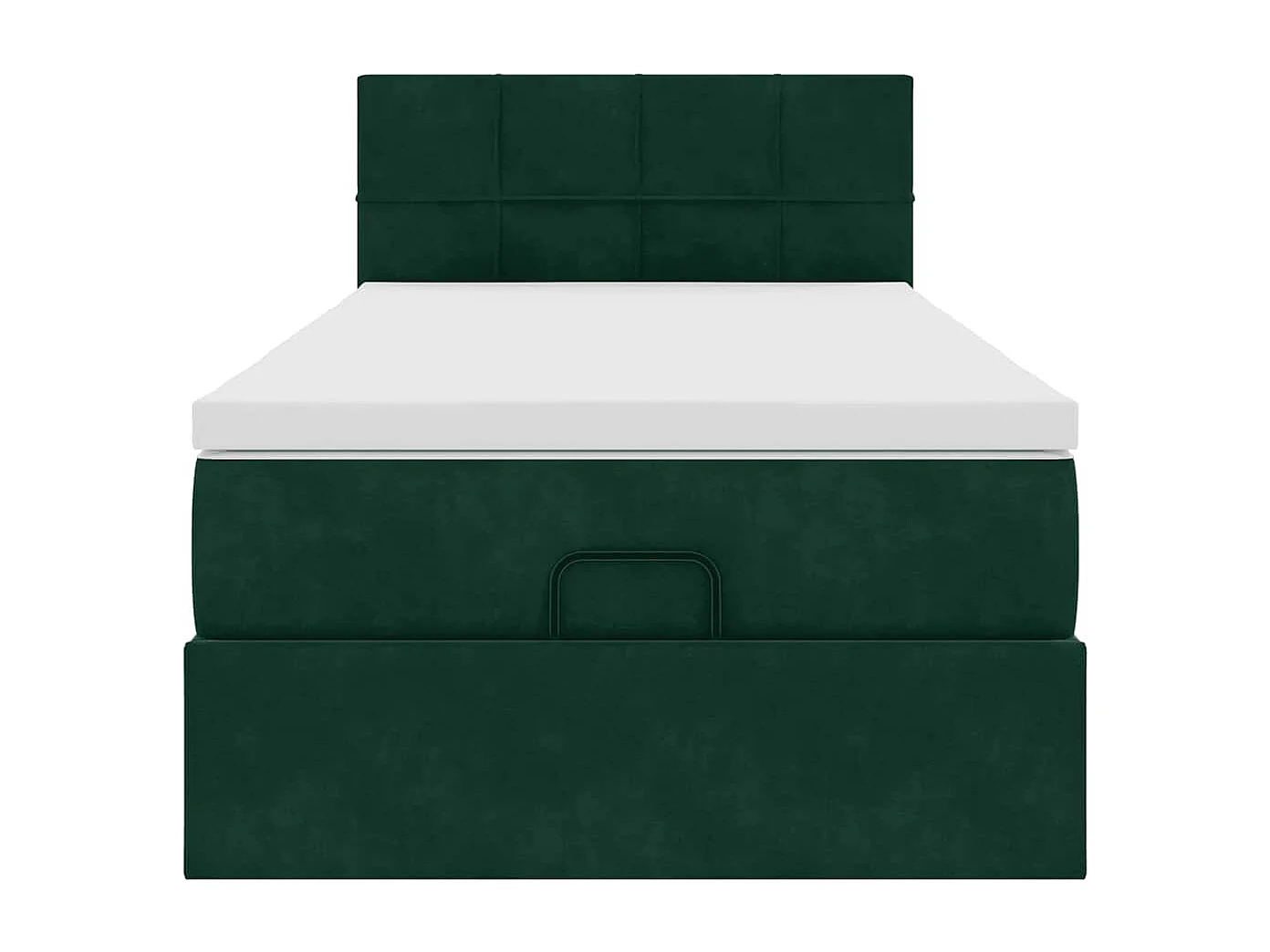 Ottomane Bett mit Matratze & LEDs Dunkelgrün 90x200 cm Samt