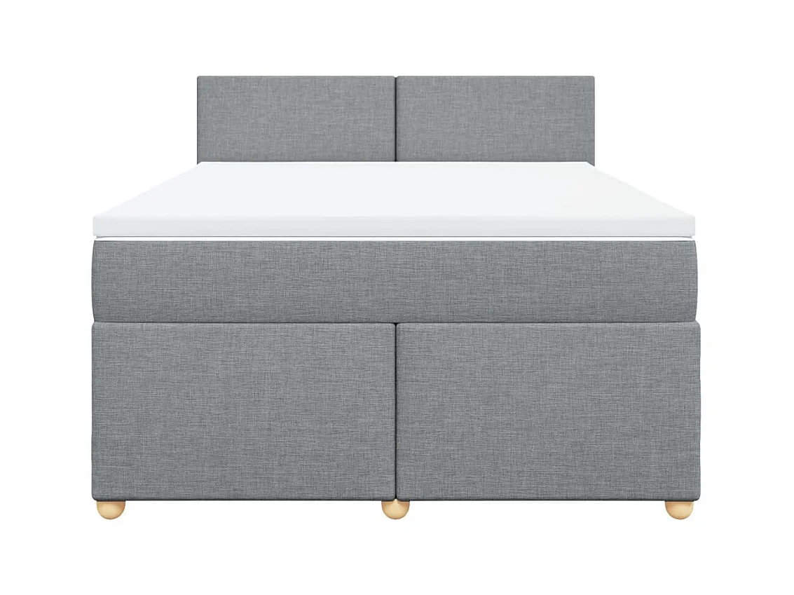 Sommier à lattes de lit avec matelas Gris clair 140x190cm Tissu