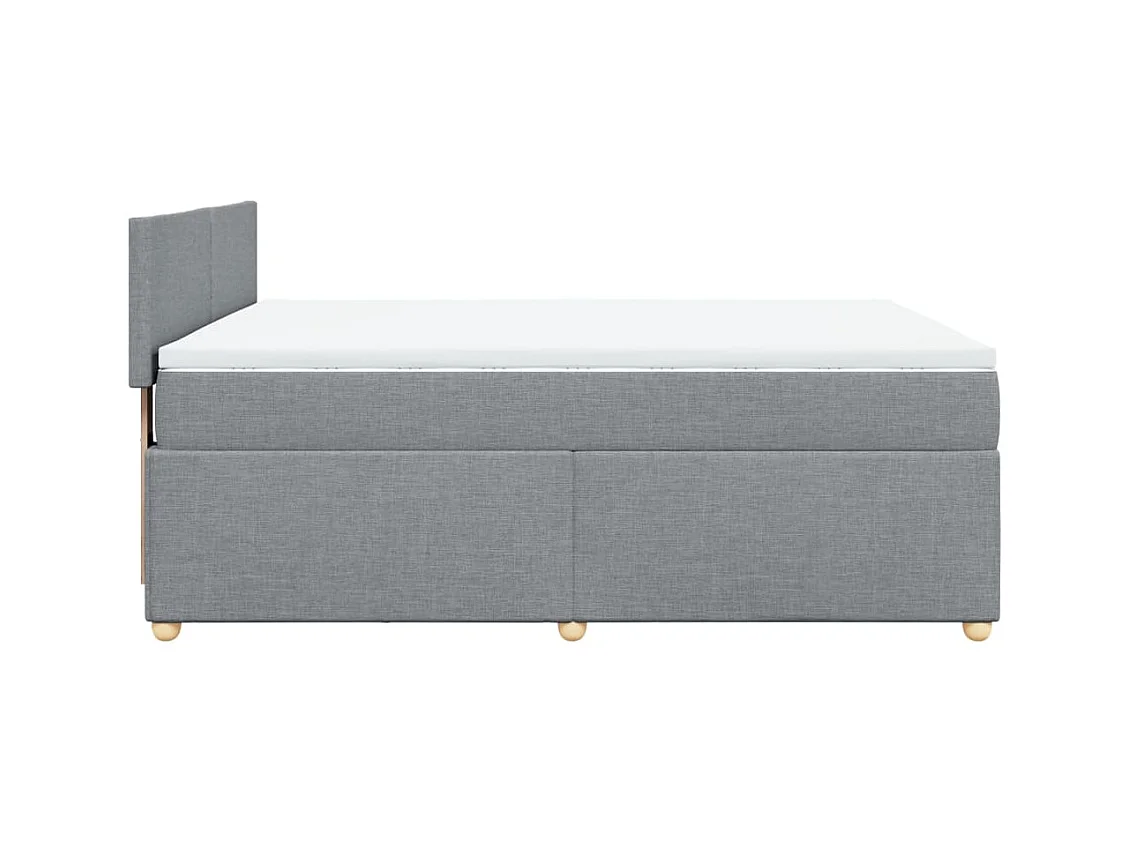 Sommier à lattes de lit avec matelas Gris clair 140x190cm Tissu