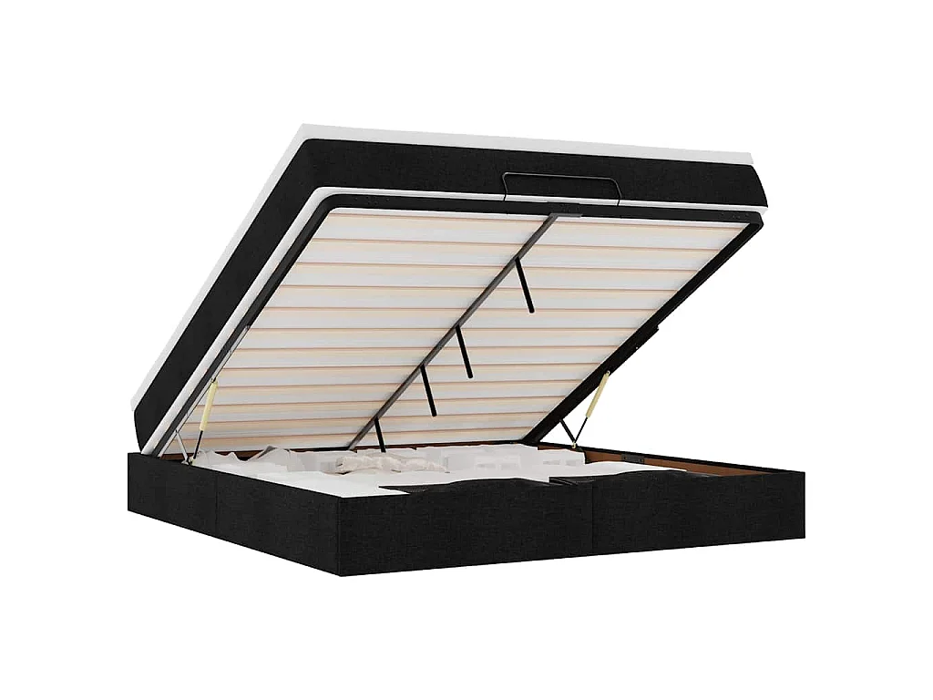 Ottoman bed met matras 160x200cm stof zwart