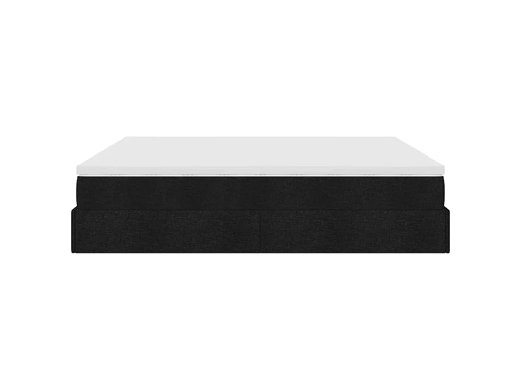 Cadre de lit ottoman avec matelas noir 160x200 cm tissu