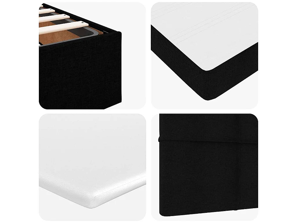 Ottoman bed met matras 180x200cm stof zwart