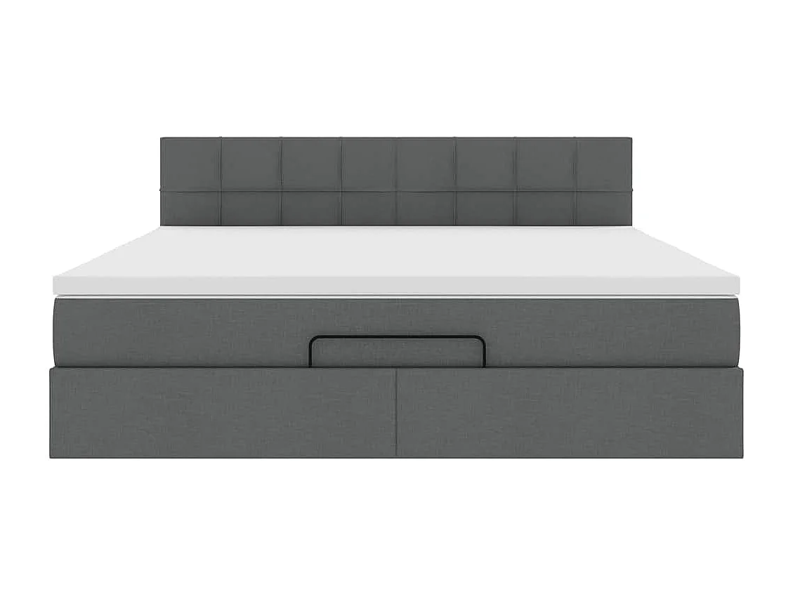 Ottoman-Bett mit Matratze Dunkelgrau 180x200 cm Stoff