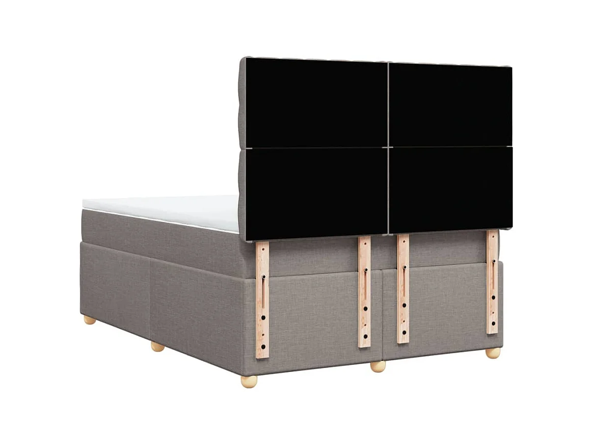 Sommier à lattes de lit avec matelas Taupe 160x200 cm Tissu