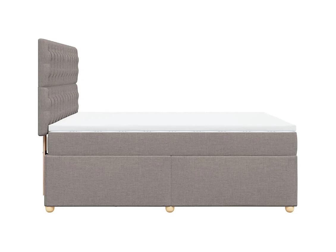 Sommier à lattes de lit avec matelas Taupe 160x200 cm Tissu