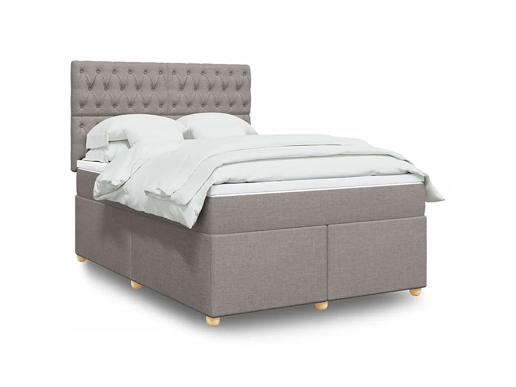 Boxspringbett mit Matratze Taupe 160x200 cm Stoff