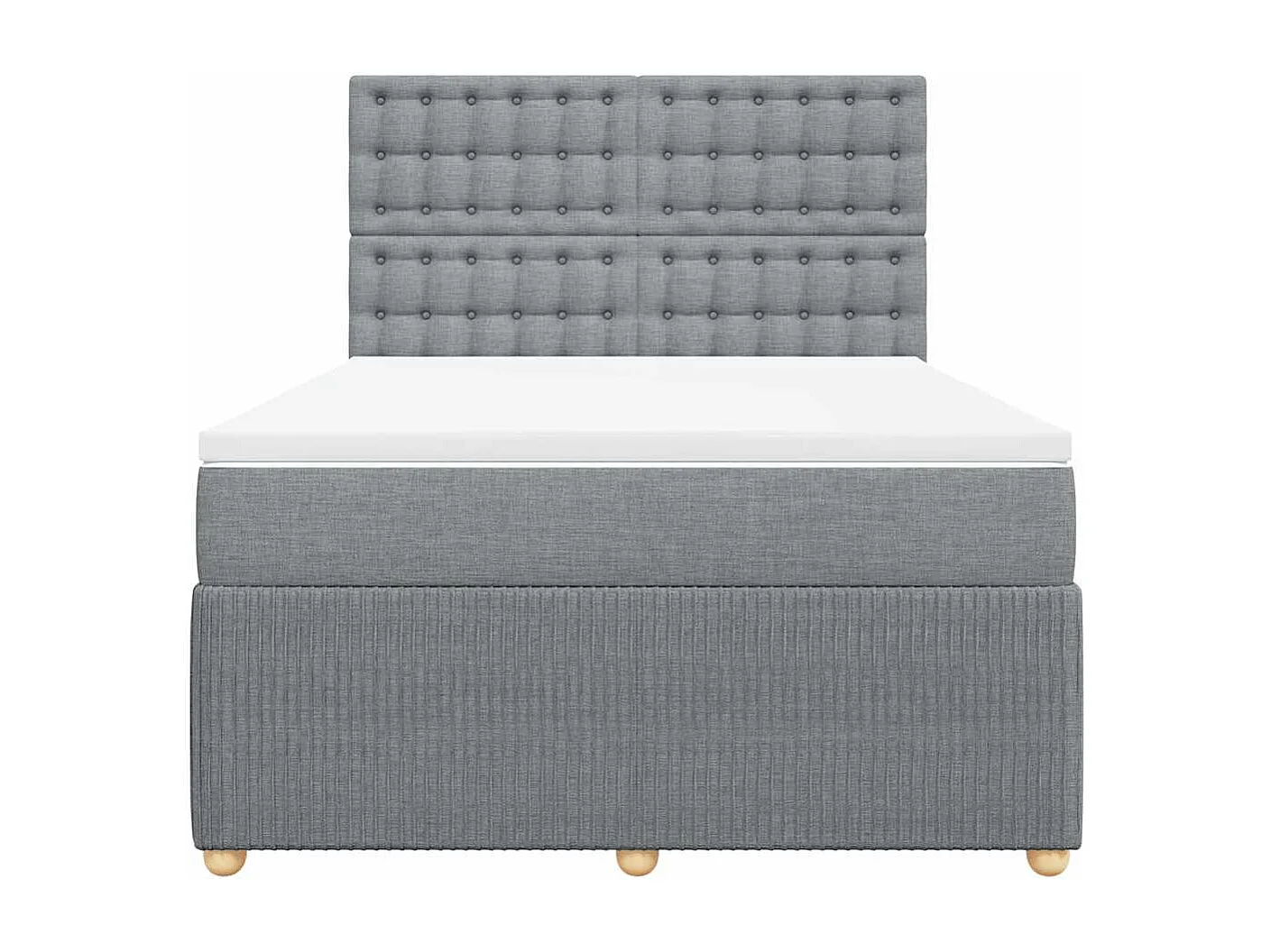 Sommier à lattes de lit avec matelas Gris clair 140x190cm Tissu