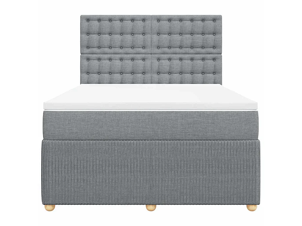 Giroletto a Molle con Materasso Grigio Chiaro 140x190cm Tessuto