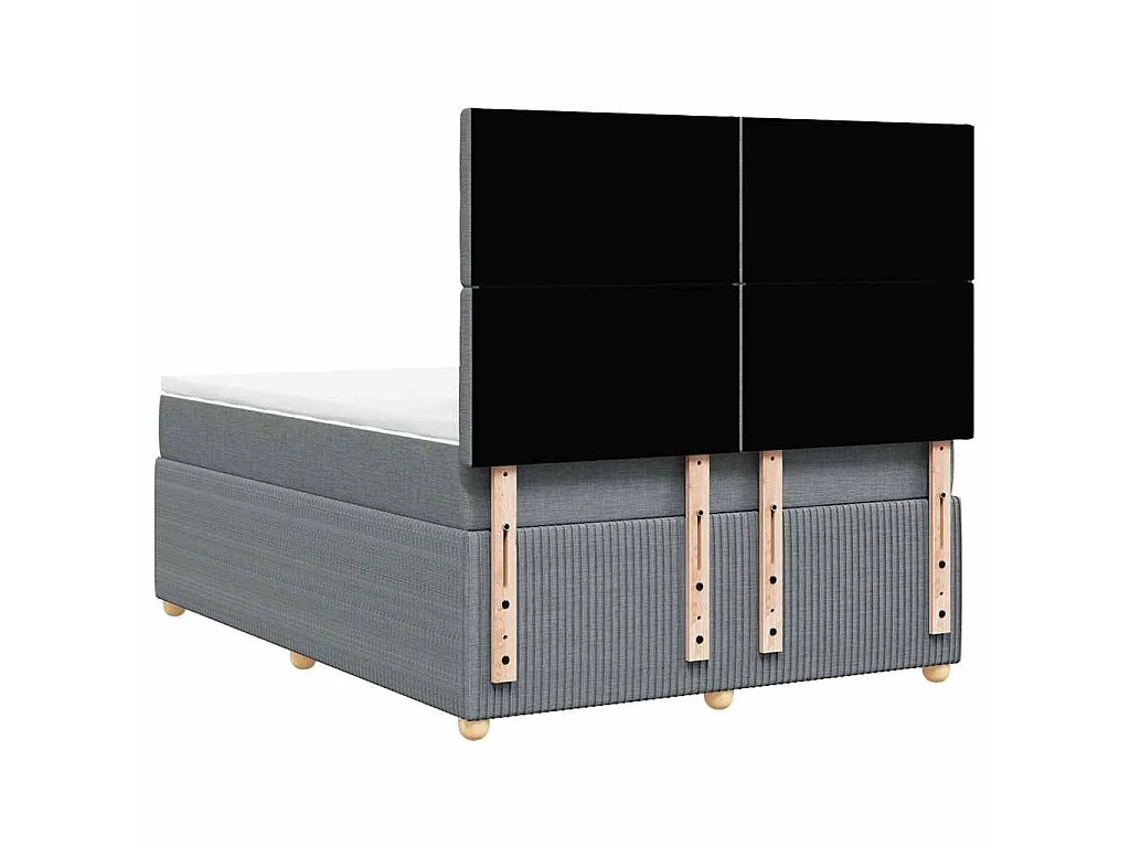 Giroletto a Molle con Materasso Grigio Chiaro 140x190cm Tessuto