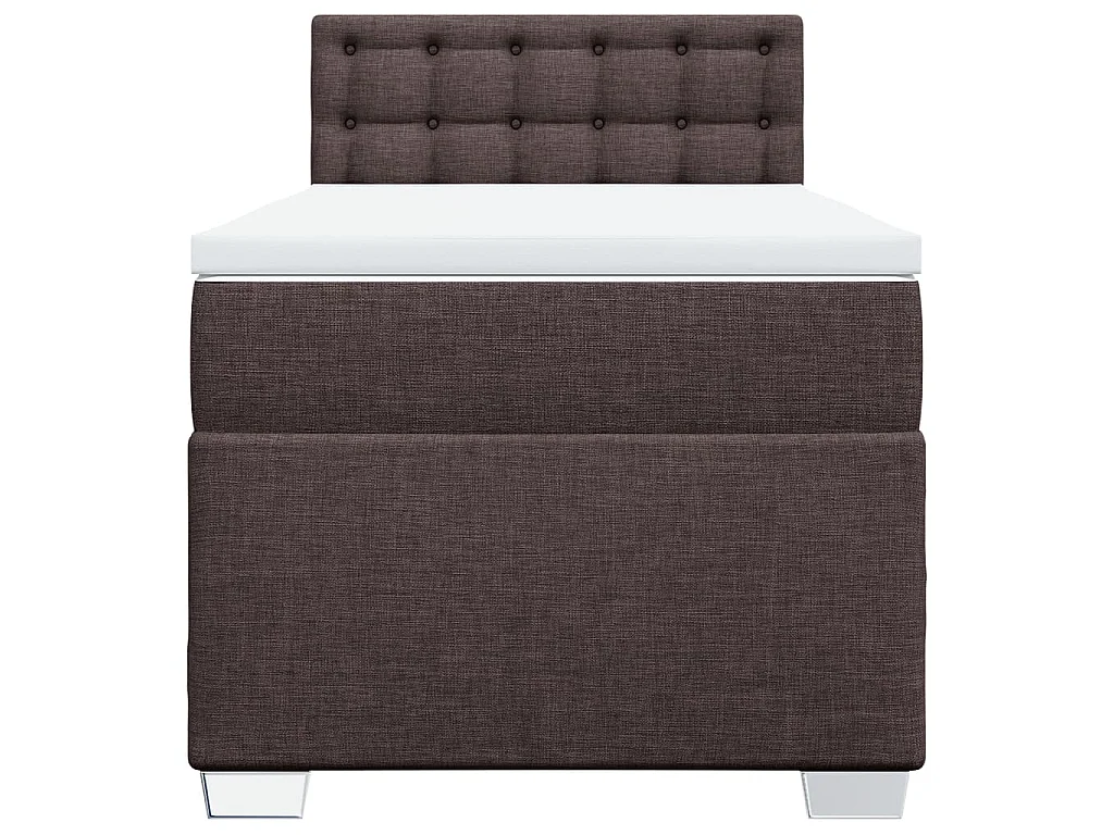 Cama com molas/colchão 90x200 cm tecido castanho-escuro