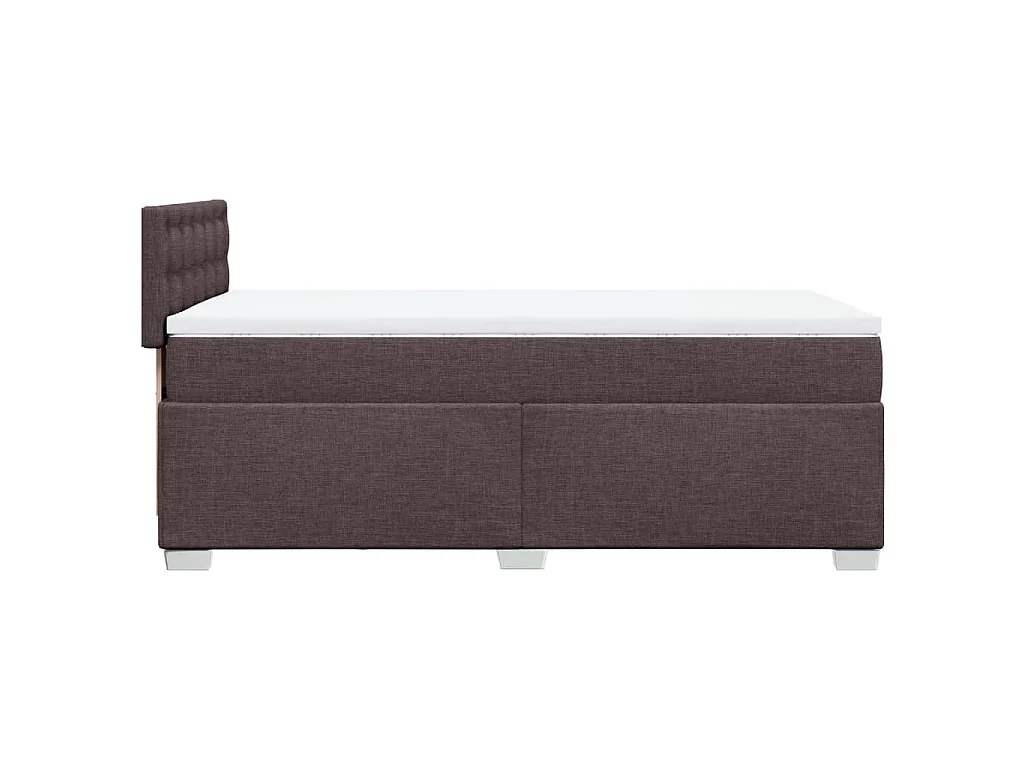 Cama com molas/colchão 90x200 cm tecido castanho-escuro