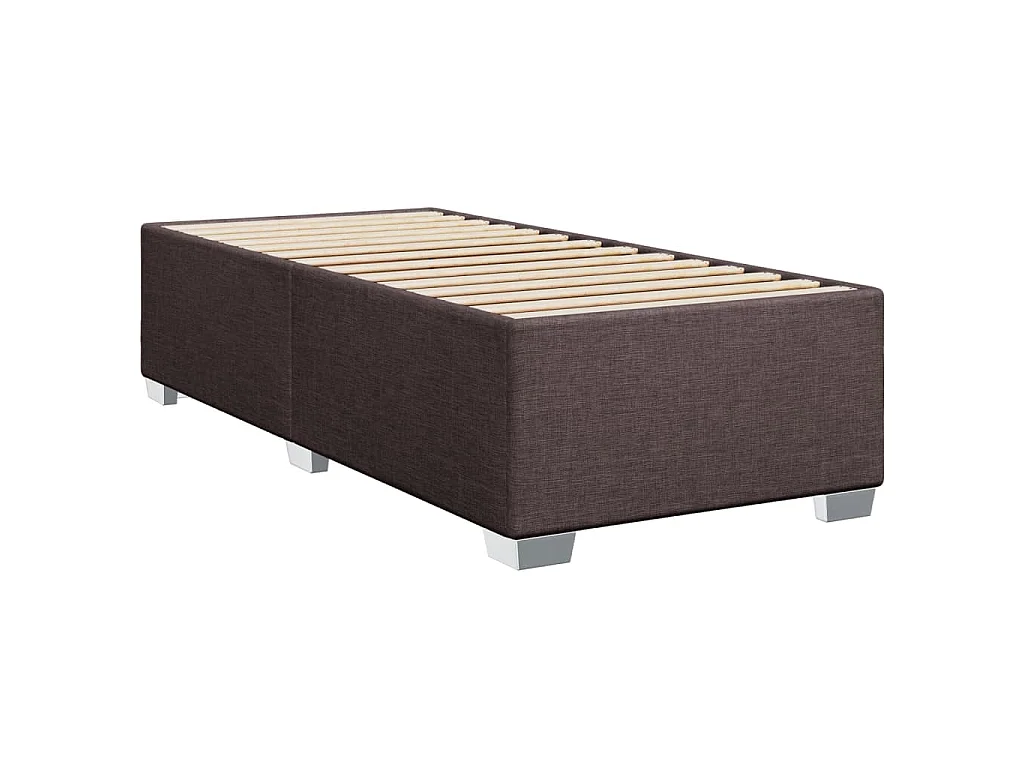 Cama com molas/colchão 90x200 cm tecido castanho-escuro