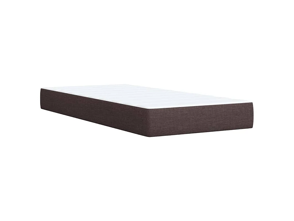 Cama com molas/colchão 90x200 cm tecido castanho-escuro
