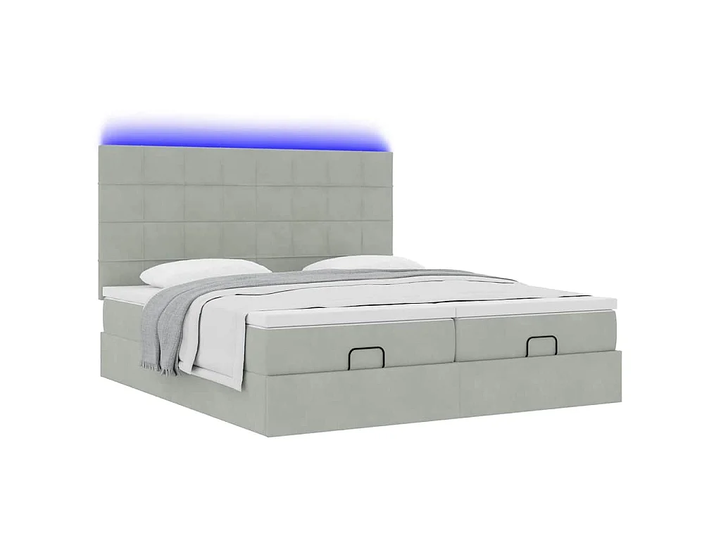 Struttura Letto Pouf con Materassi 180x200 cm Velluto