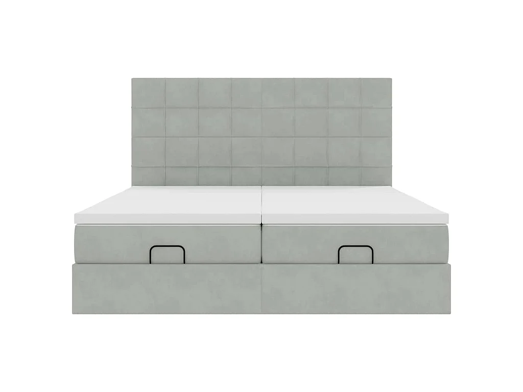 Struttura Letto Pouf con Materassi 180x200 cm Velluto