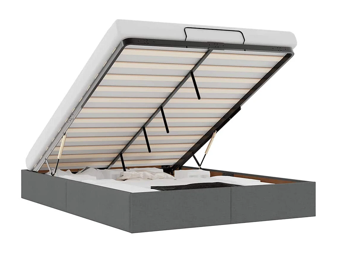 Bedframe zonder matras 140x190 cm stof donkergrijs