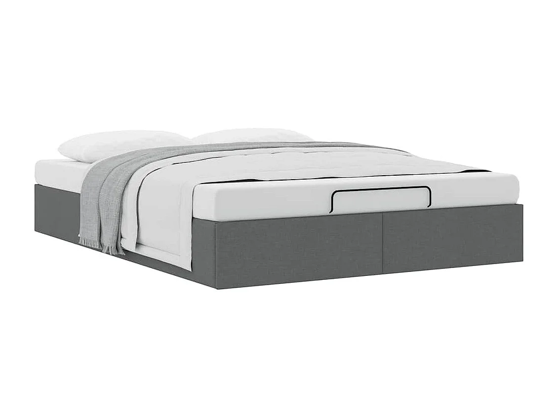 Estrutura de cama otomana sem colchão 140x190cm cinzento-escuro