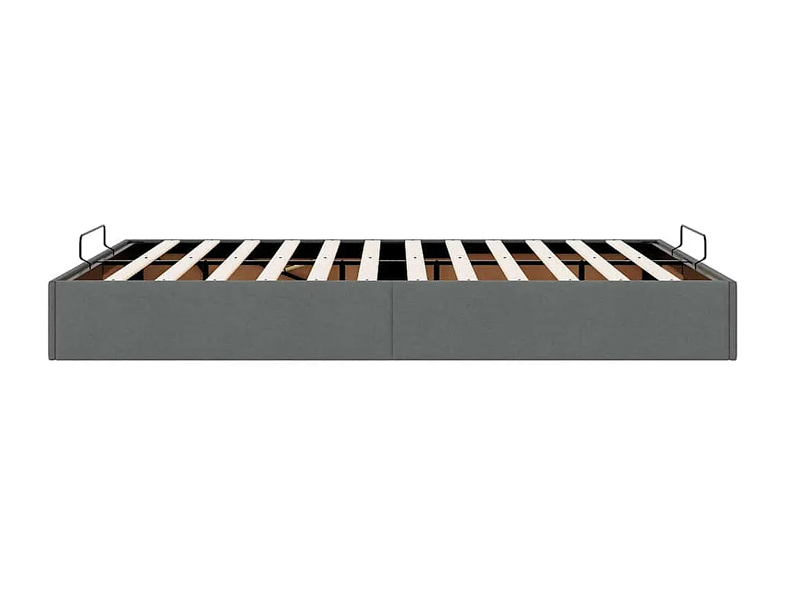 Estrutura de cama otomana sem colchão 140x190cm cinzento-escuro