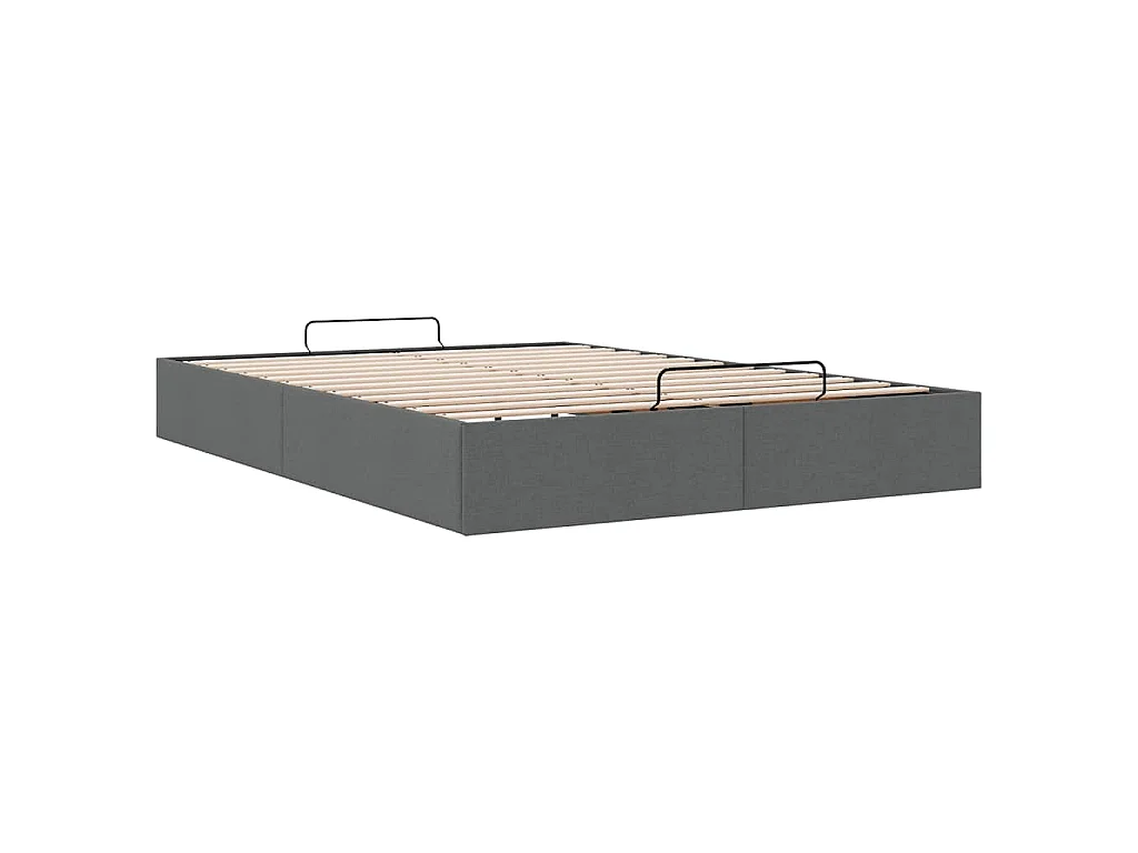 Estrutura de cama otomana sem colchão 140x190cm cinzento-escuro