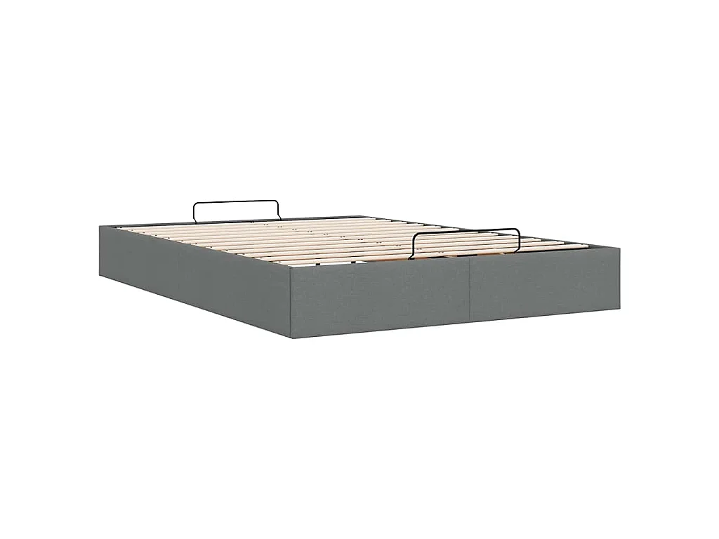 Estrutura de cama otomana sem colchão 140x190cm cinzento-escuro