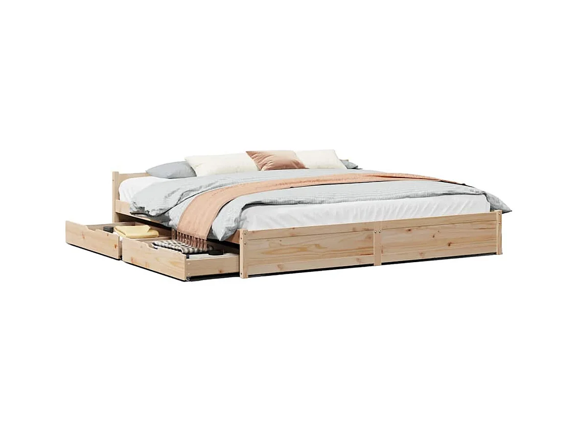 Cadre de lit sans matelas 160x200 cm bois massif de pin