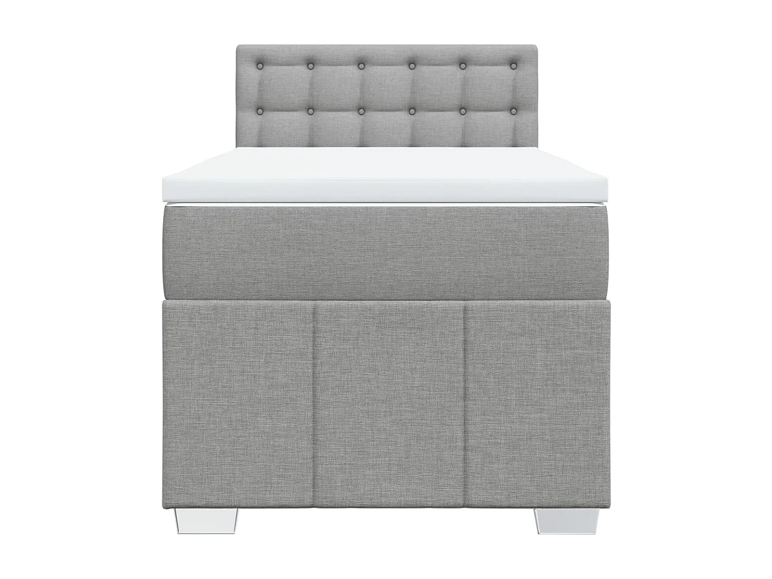 Boxspringbett mit Matratze Hellgrau 90x190 cm Stoff