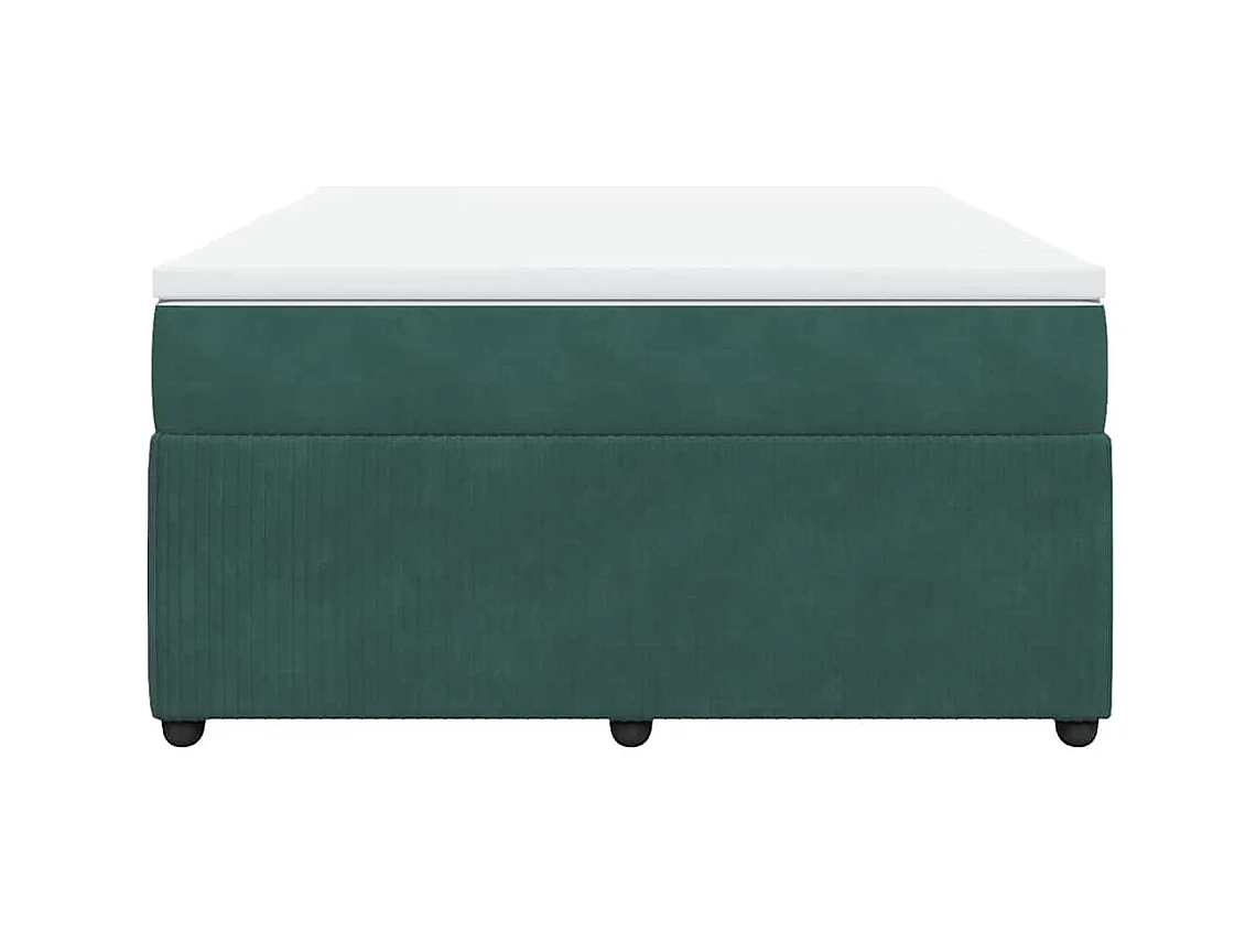 Boxspringbett mit Matratze Dunkelgrün 140x190 cm Samt