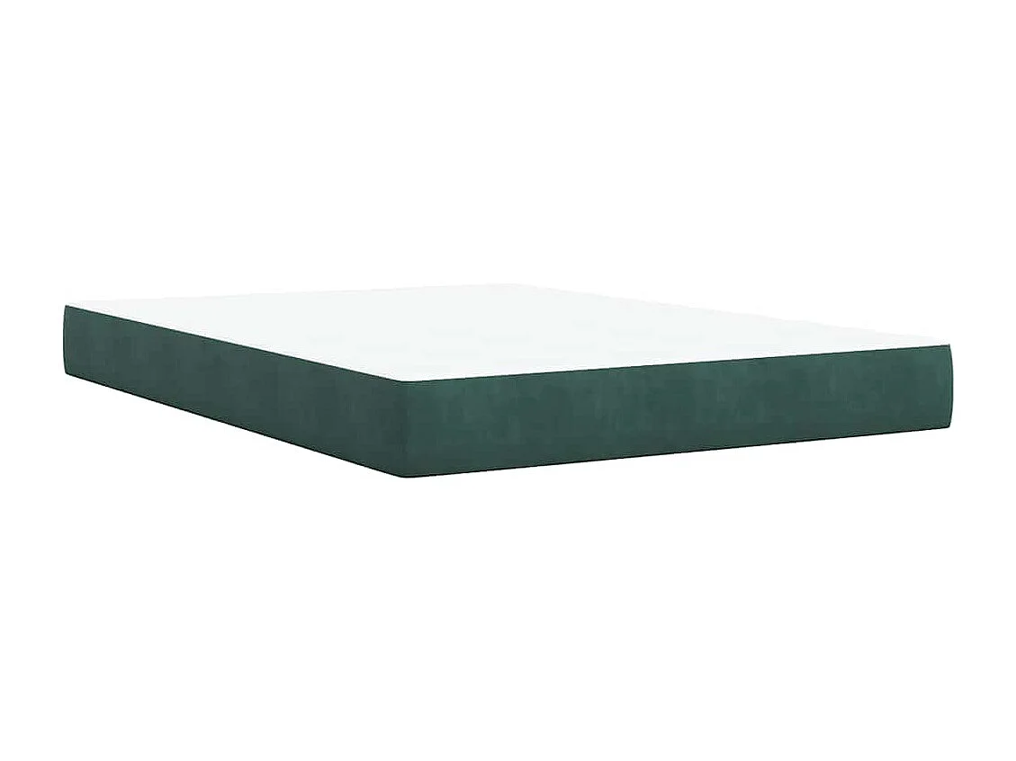 Sommier à lattes de lit et matelas Vert foncé 140x190cm Velours