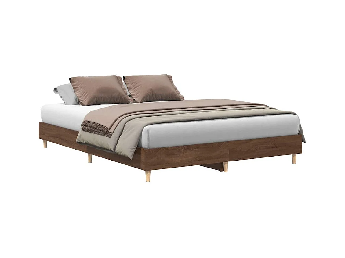 Cadre de lit sans matelas chêne marron 140x200 cm