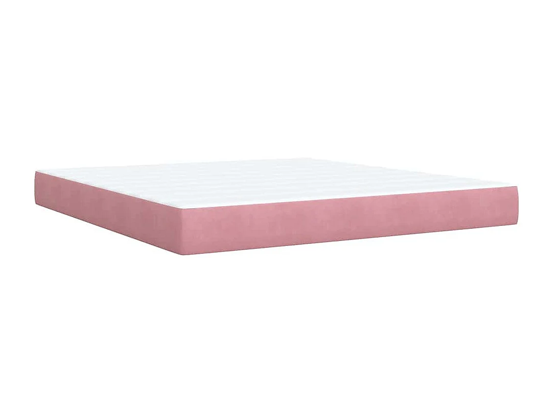 Boxspring met matras fluweel roze 180x200 cm