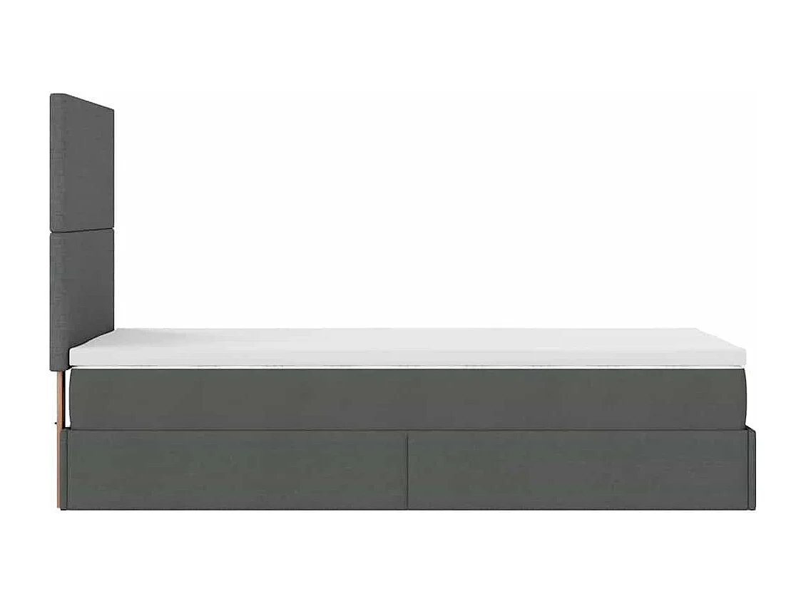Ottoman-Bett mit Matratze Dunkelgrau 100x200 cm Stoff