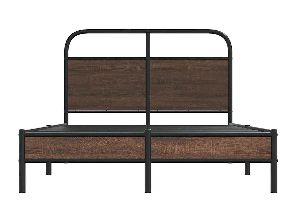 Estructura de cama sin colchón 140x200 cm madera marrón roble