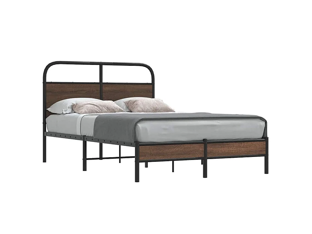 Cadre de lit sans matelas 140x200 cm chêne marron