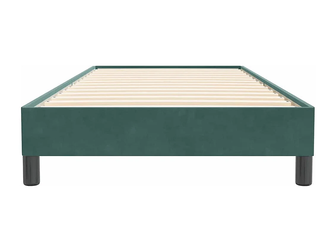 Cama com molas sem colchão 90x220 cm veludo verde-escuro