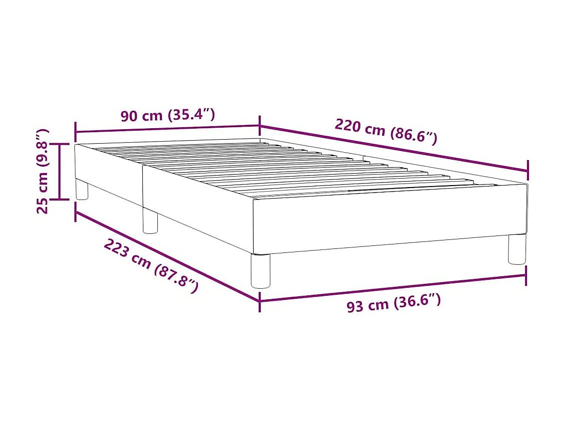 Sommier à lattes de lit sans matelas vert foncé 90x220 cm