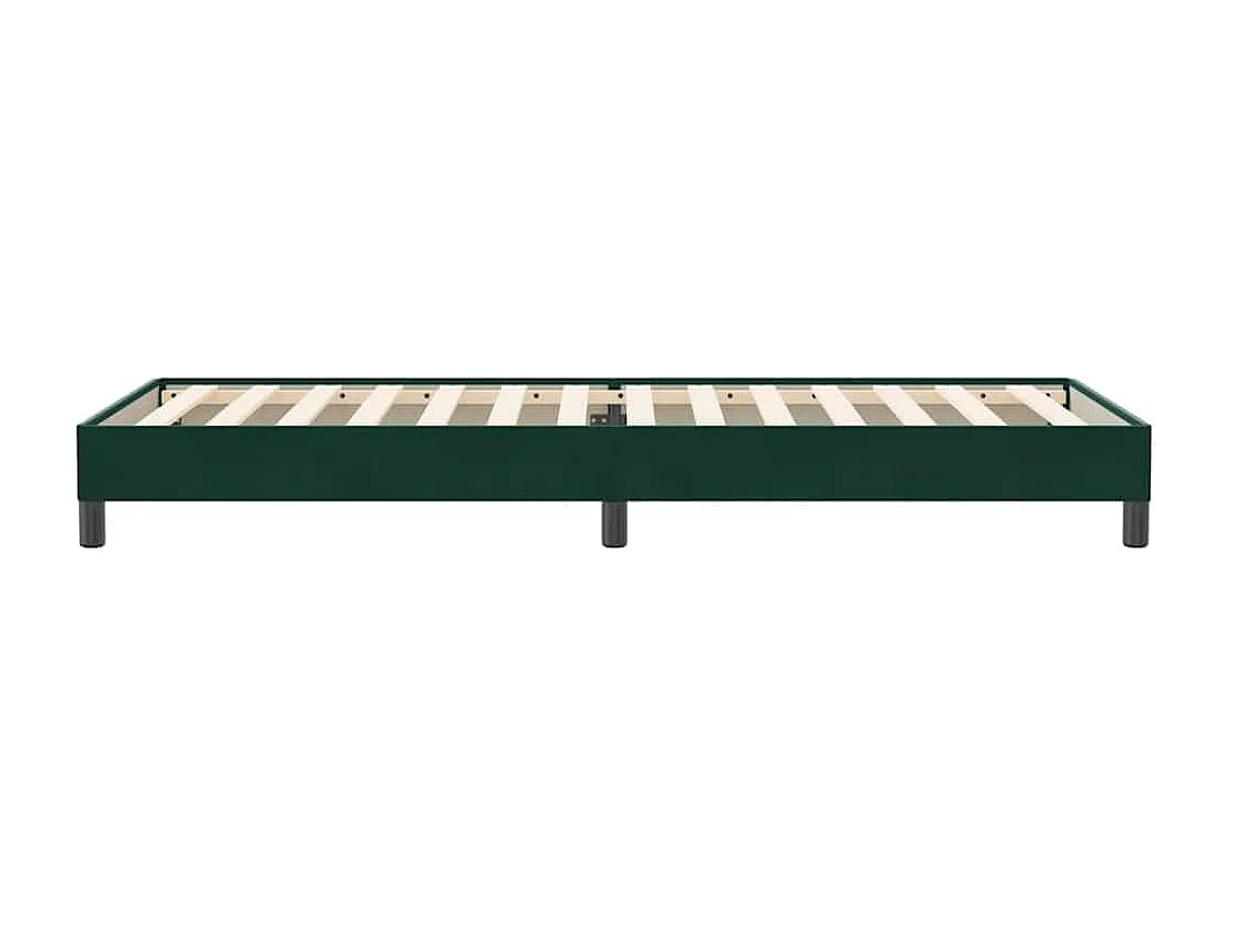 Cama com molas sem colchão 90x220 cm veludo verde-escuro