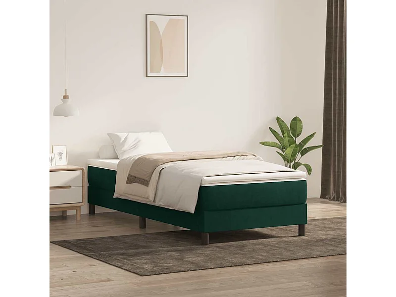 Sommier à lattes de lit sans matelas vert foncé 90x220 cm