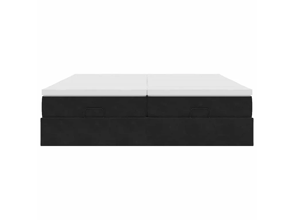 Ottoman-Bett mit Matratzen Schwarz 180x200 cm Samt