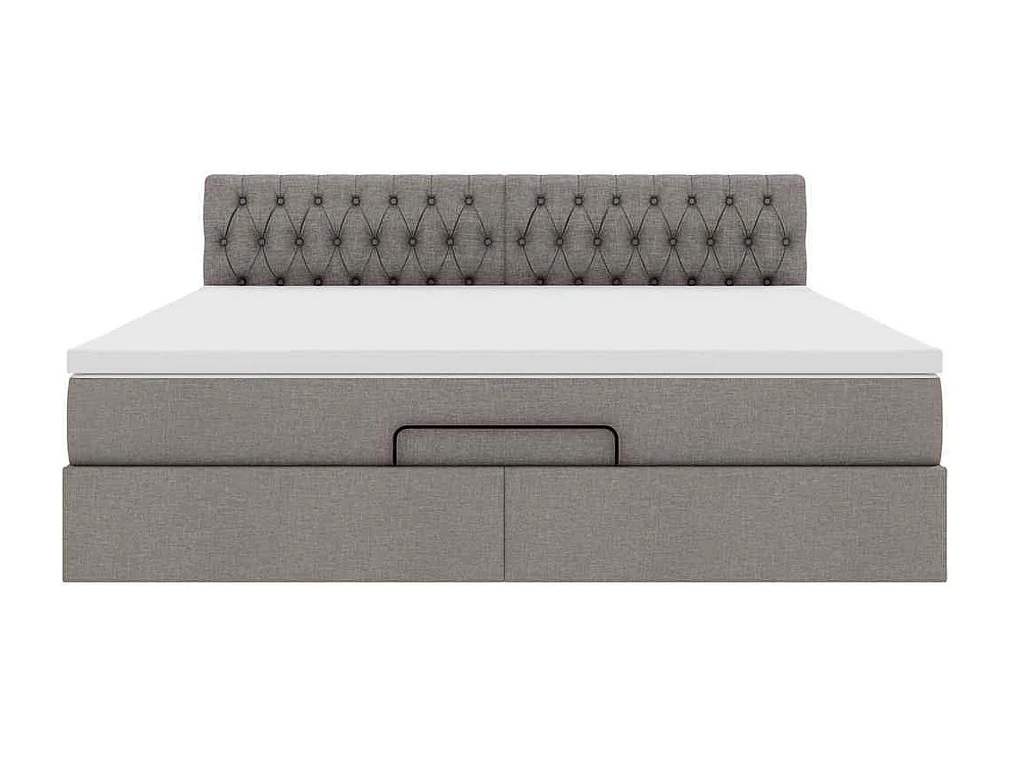 Lit ottoman avec matelas et LED Taupe 180x200cm tissu