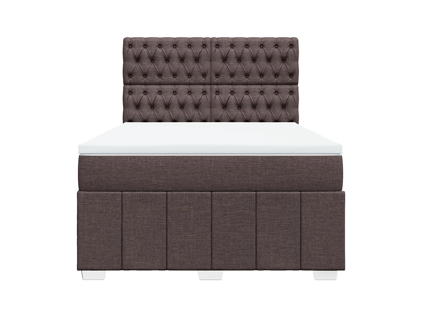 Boxspringbett mit Matratze Dunkelbraun 160x200 cm Stoff