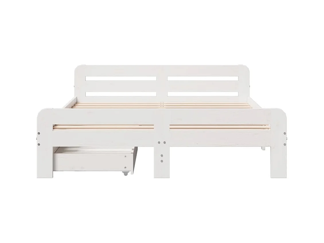 Cadre de lit sans matelas blanc 140x200 cm bois de pin massif