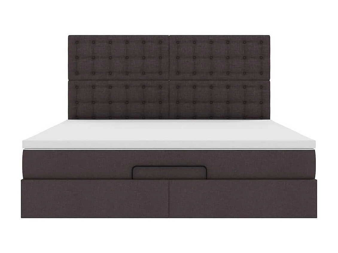 Ottoman-Bett mit Matratze & LEDs Dunkelbraun 160x200 cm Stoff