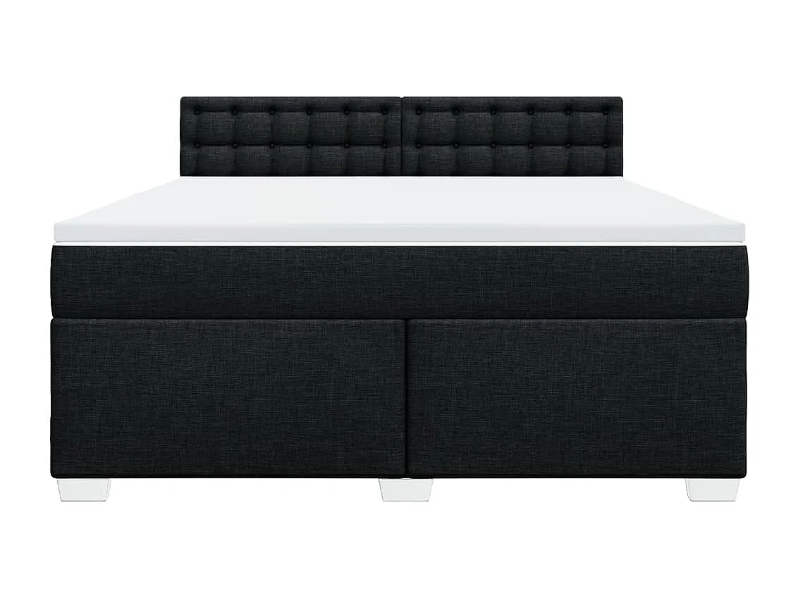 Boxspringbett mit Matratze Schwarz 180x200 cm Stoff