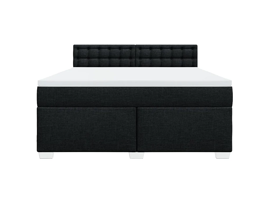 Giroletto a Molle con Materasso Nero 180x200 cm in Tessuto