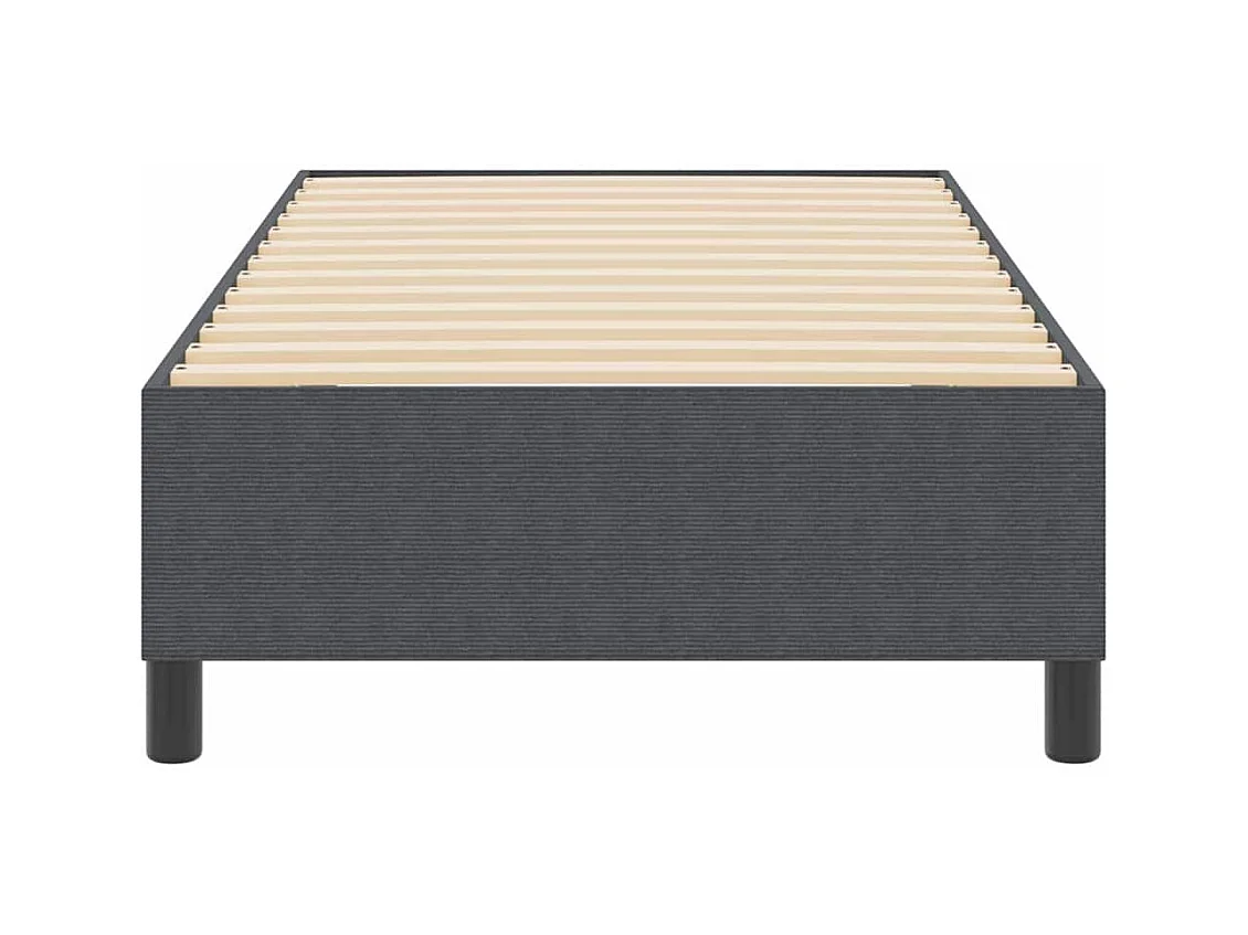 Lit à ressorts Gris foncé 90 x 190 cm Tissu en velours côtelé