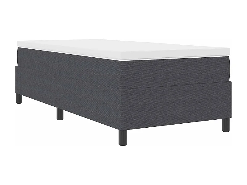 Cama de plataforma Gris oscuro 90 x 190 cm tela